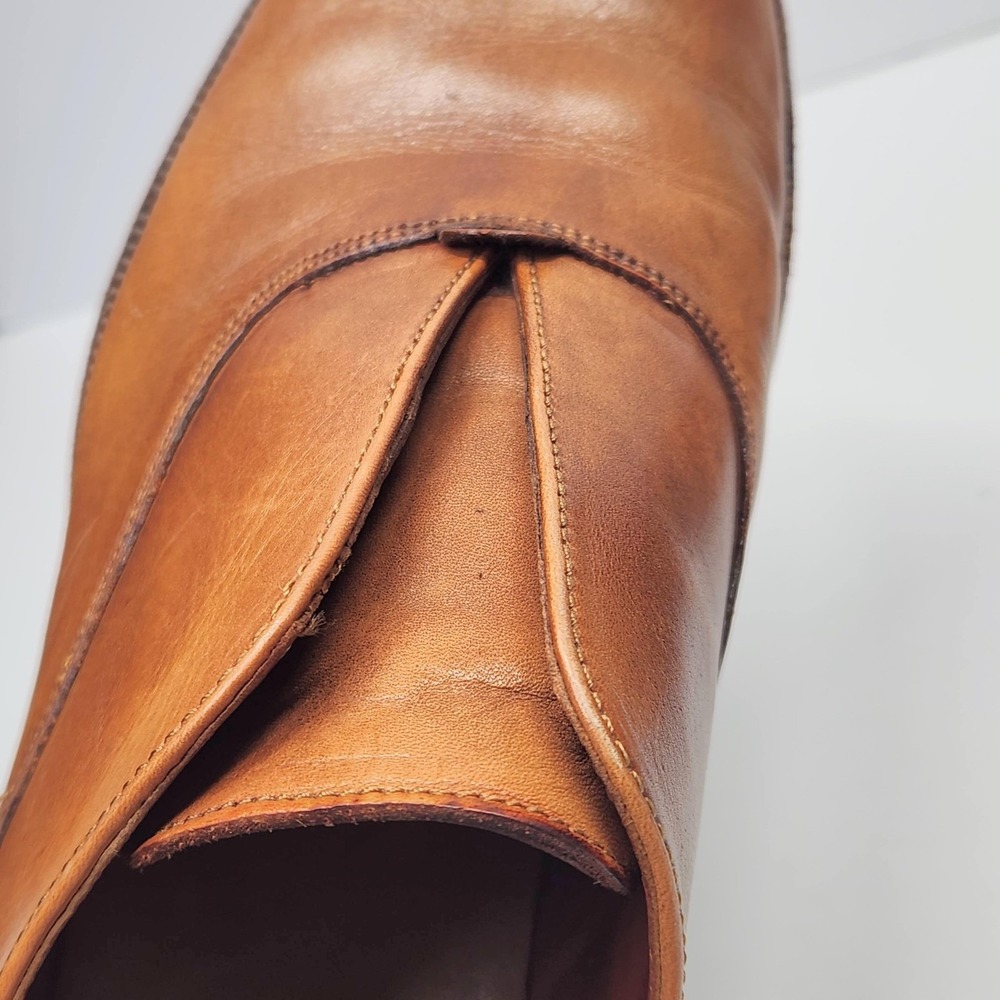 FRYE Slip On Leather Loafers Oxfords Shoes Womens 9.5 M Cognac Brown - Picture 10 of 16